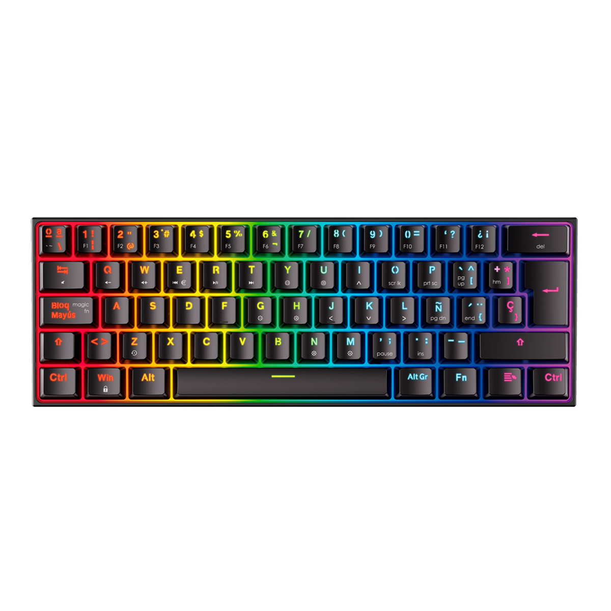 Fantech MAXFIT61 Negro RGB - vista superior