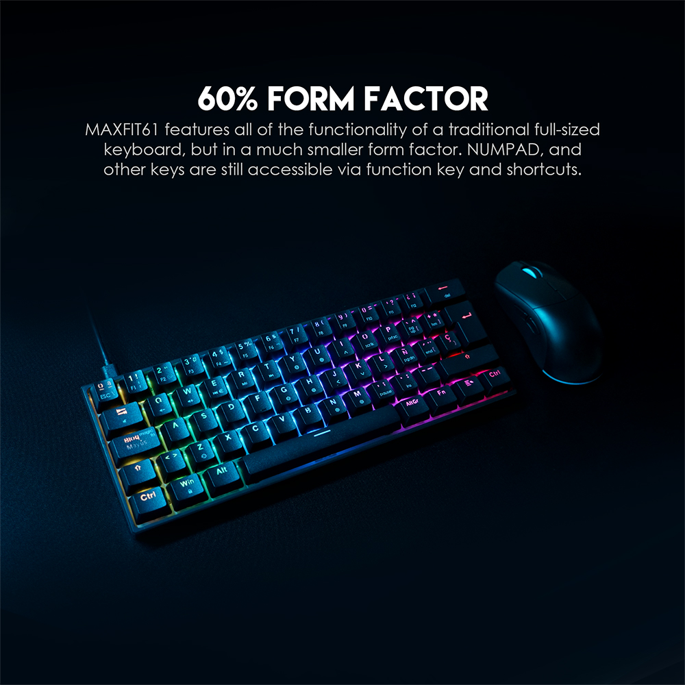 Fantech MAXFIT61 Negro 60% Form Factor