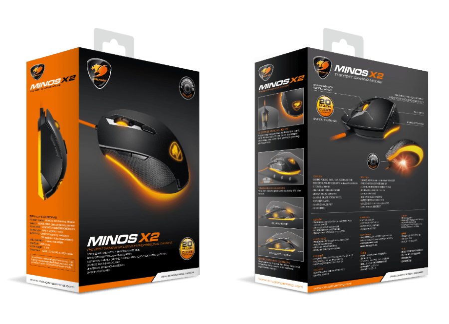 Mouse Cougar Minos X2 caja packaging