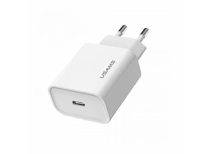 Cargador USAMS T34 CC118 20W USB-C Blanco vista frontal