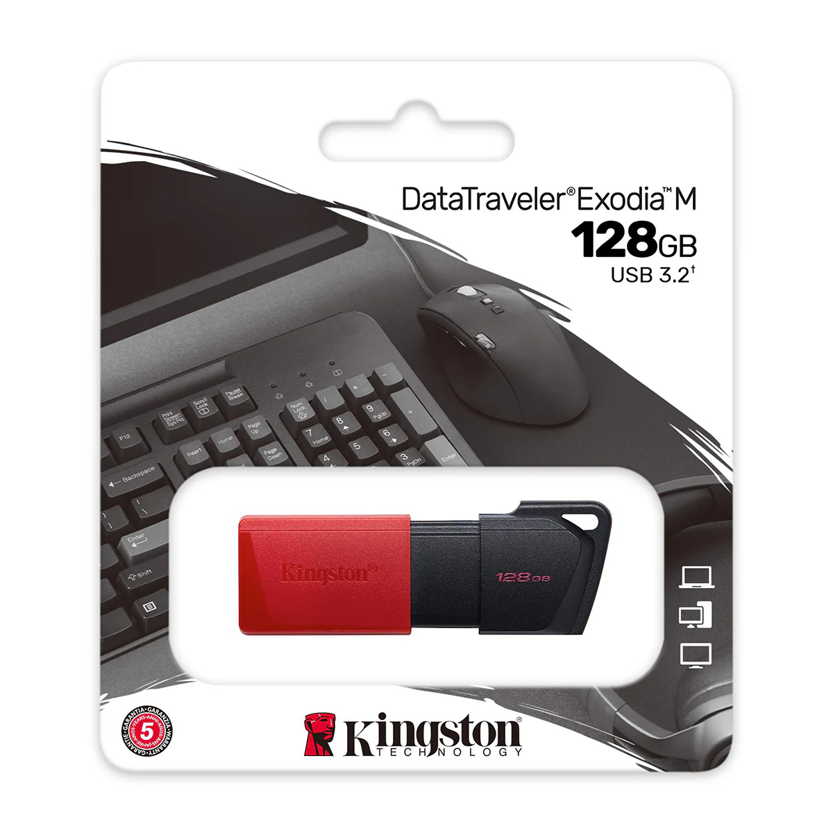 Kingston DataTraveler Exodia M 128GB USB 3.2 packaging caja