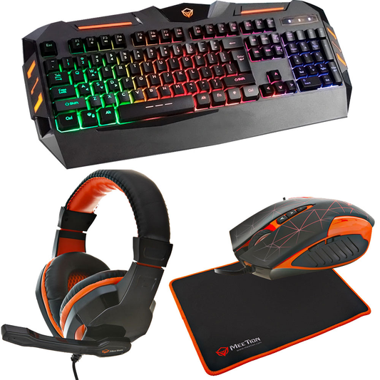 Kit Gamer 4 en 1 Meetion Teclado + Mouse + Pad + Auriculares MT-C500