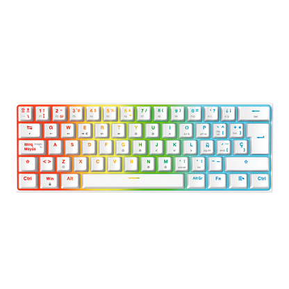 Teclado Fantech Mecánico 60% MAXFIT61 Blanco Red Switch