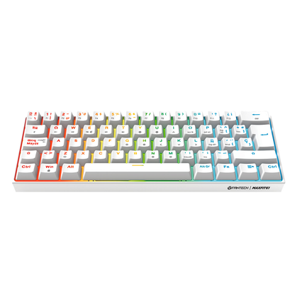 Teclado Fantech Mecánico 60% MAXFIT61 Blanco Red Switch