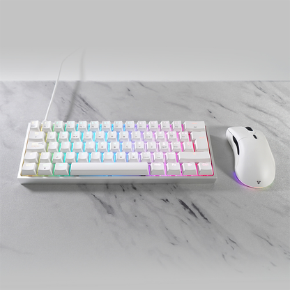 Teclado Fantech Mecánico 60% MAXFIT61 Blanco Red Switch