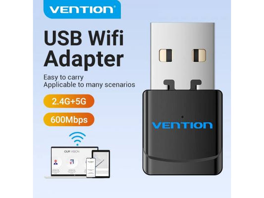 Adaptador Wi-Fi USB 2.0 Vention KDRB0 2.4GHz Negro